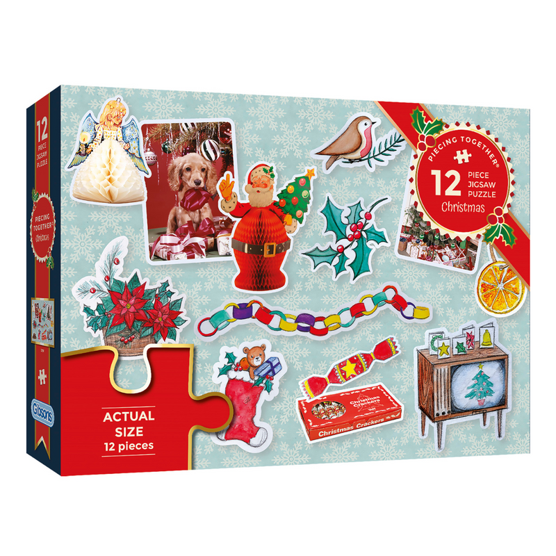 Gibsons Piecing Together - Christmas 12 extra large piece jigsaw puzzle ideal for people living with dementia