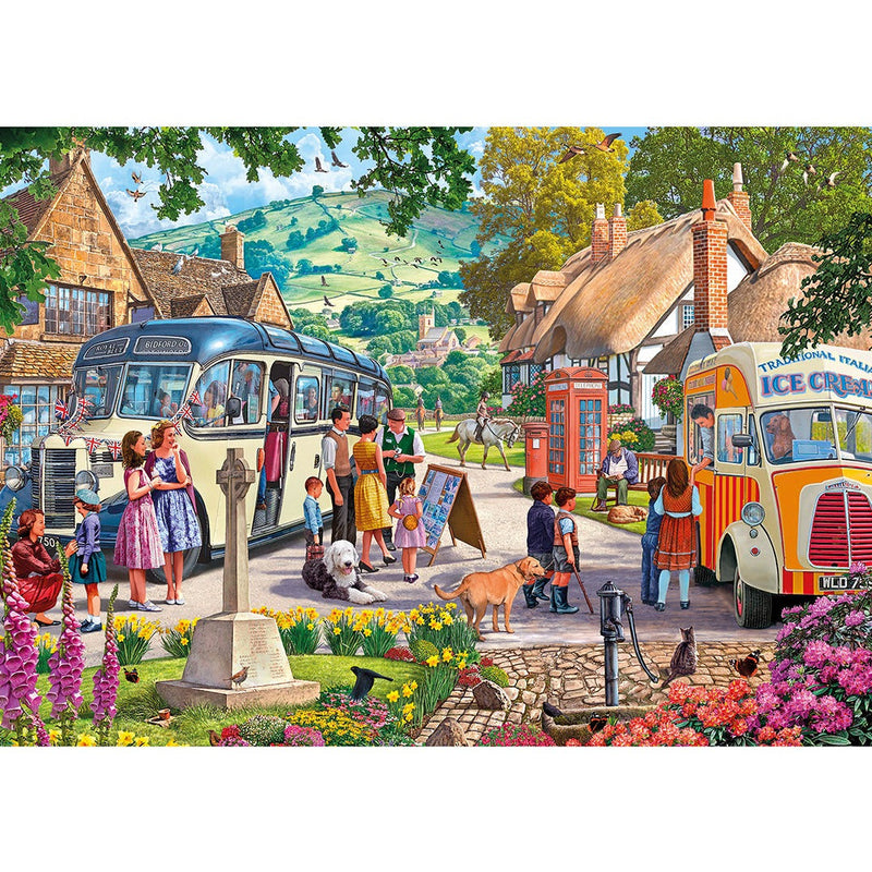 Boarding the bus G2232 gibsons 100 extra large piece jigsaw puzzle