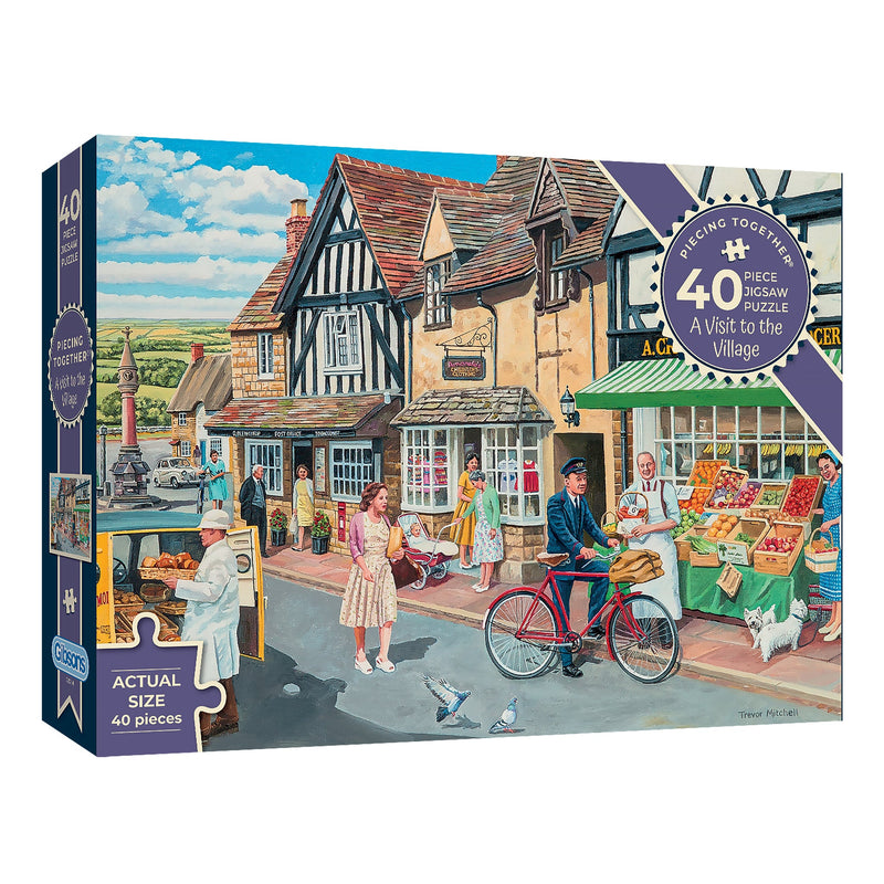 G2664 A Visit to the Village demential-friendly jigsaw puzzle by gibsons games