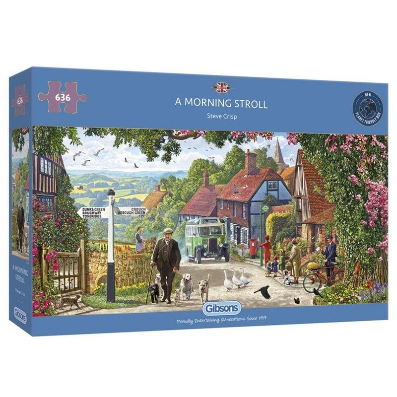 Gibsons A Morning Stroll 636 piece panoramic jigsaw puzzle for adults from Gibsons