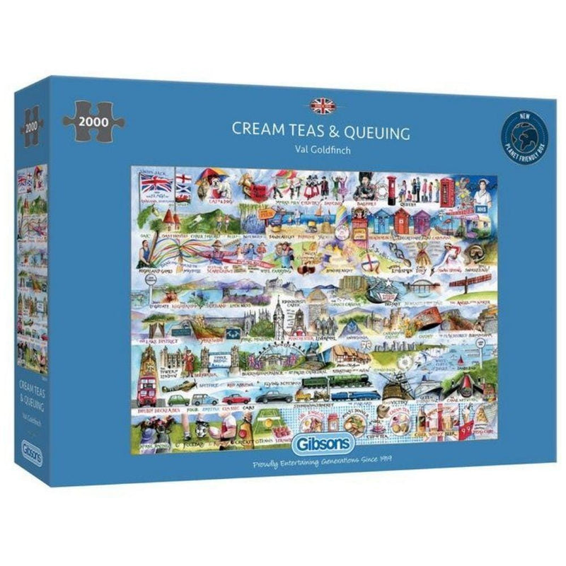 Gibsons Cream Teas & Queuing 2000 Piece Jigsaw Puzzle for Adults