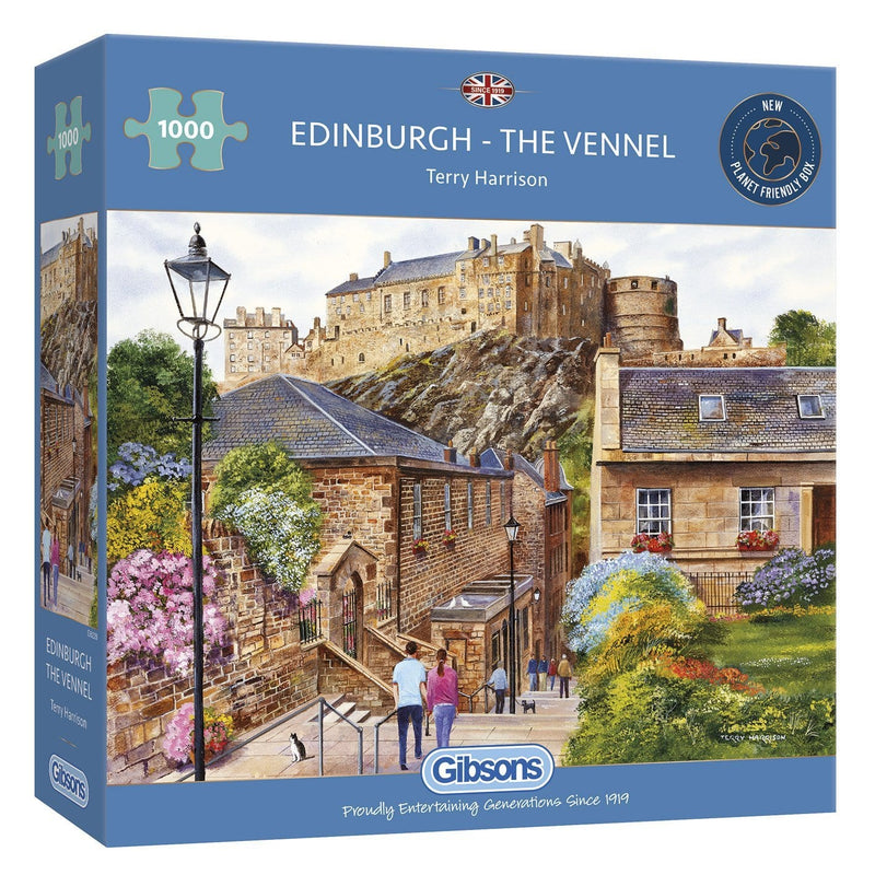 Edinburgh - The Vennel 1000 piece jigsaw puzzle for adults from Gibsons  | Sustainably made using 100% Recycled Board 