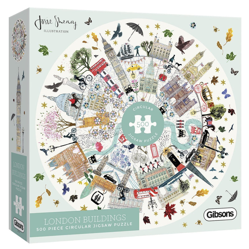 London Buildings 500 Piece  Circular Jigsaw Puzzle for Adults from Gibsons  