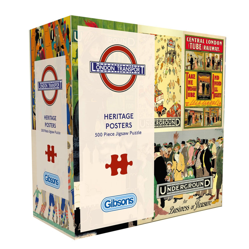 Gibsons London Transport Heritage Posters 500 Piece Jigsaw Puzzle for adults