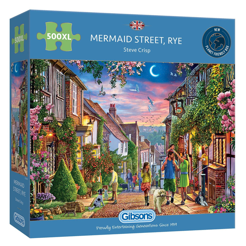  Mermaid Street Rye 500 Extra Large Piece Jigsaw Puzzle for adults from Gibsons | Sustainably made using 100% Recycled Board  