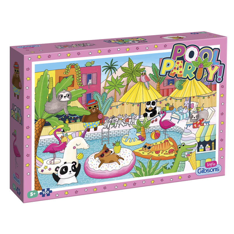 Pool Party Children's 100 Piece Puzzle From Gibsons | Sustainably made using 100% Recycled Board 
