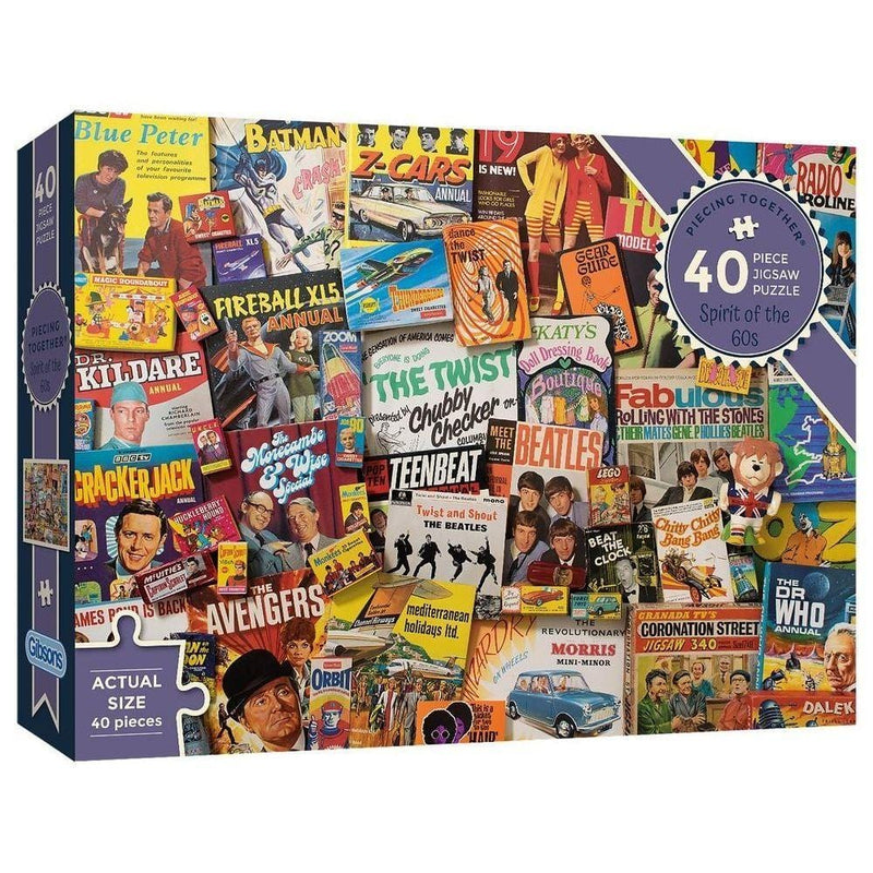 Gibsons Spirit of the 1960s - 40 Piece Extra Large Jigsaw Puzzle ideal with people living with dementia
