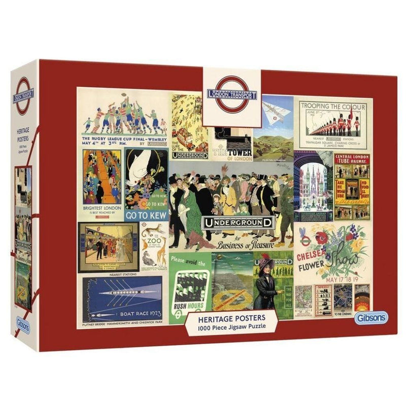 Gibsons TFL Transport for London Heritage Posters 1000 Piece Jigsaw Puzzle for adults